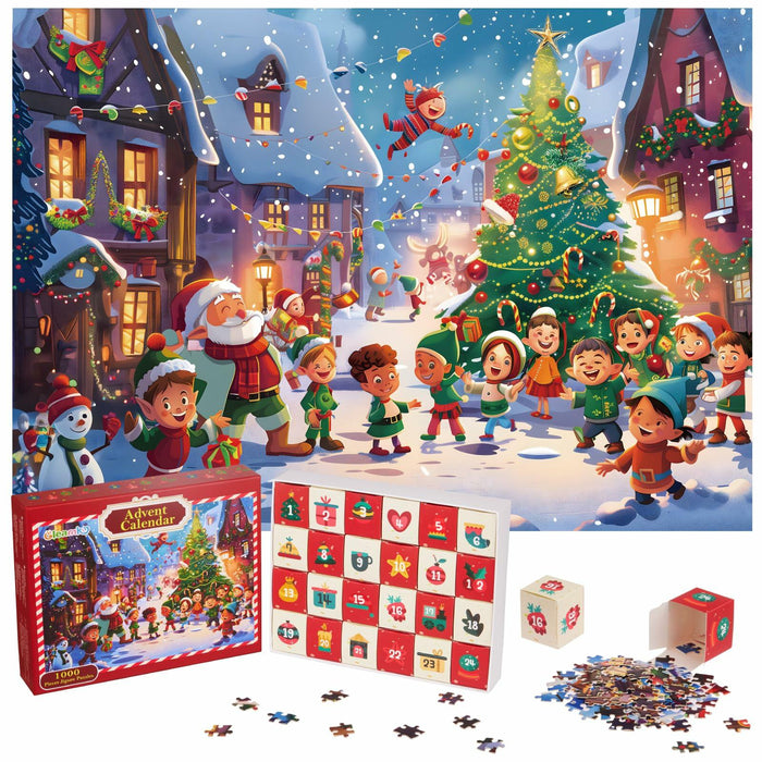 Advent Calendar 2025 Christmas Jigsaw Puzzle 1000pcs 24 Days Countdown by Deal US