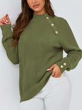 PRETTYGARDEN Womens Ribbed Knit Raglan Mock Neck Sweater Beige Size S by Deal US