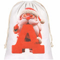 CCINEE Canvas Santa Sack 27x20in Red Drawstring Personalized Letter A by Deal US