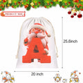 CCINEE Canvas Santa Sack 27x20in Red Drawstring Personalized Letter A by Deal US