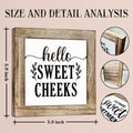 Farmhouse Rustic Wooden Bathroom Sign 'Hello Sweet Cheeks' Plaque Decor by Deal US