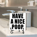 Qoamp Rustic Wooden Sign Have A Nice Poop 5x5 Inches White Tabletop Decor by Deal US