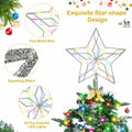 Christmas Tree Topper 50 LED Lighted Silver Star Remote Control 8 Modes by Deal US