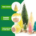 DomeStar 45PCS Mini Christmas Sisal Trees Colorful Frosted with Wood Base by Deal US