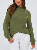 PRETTYGARDEN Womens Ribbed Knit Raglan Mock Neck Sweater Beige Size S by Deal US