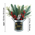 Winlyn Christmas Floral Arrangement Pinecone Red Berry Galvanized Pot 12.4" by Deal US