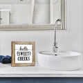 Farmhouse Rustic Wooden Bathroom Sign 'Hello Sweet Cheeks' Plaque Decor by Deal US