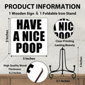 Qoamp Rustic Wooden Sign Have A Nice Poop 5x5 Inches White Tabletop Decor by Deal US