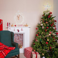 Christmas Tree Topper 50 LED Lighted Silver Star Remote Control 8 Modes by Deal US