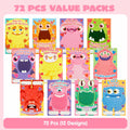 JOYIN 72 Pcs Valentines Monster Gift Cards with Bags Candy Holder Cards by Deal US