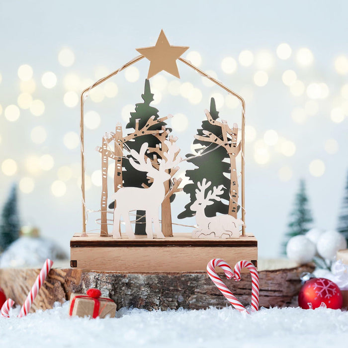 MYISUB Christmas Reindeer LED Wooden Ornaments Small 6.7x3.5x2.36 Inches by Deal US