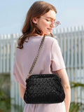 Homsunyi Women's Pleated Quilted PU Clutch Bag Evening Handbag by Deal US