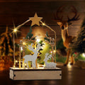 MYISUB Christmas Reindeer LED Wooden Ornaments Small 6.7x3.5x2.36 Inches by Deal US