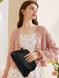 Homsunyi Women's Pleated Quilted PU Clutch Bag Evening Handbag by Deal US