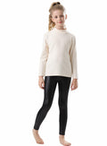 CVVTEE Girls Faux Leather Stretch Leggings Black Fleece-Lined Size 12 by Deal US