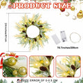 Chuangdi 24" Lighted Norfolk Pine Pampas Christmas Wreath with Pine Cones by Deal US