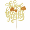 AROKIPPRY Gold Glitter Pumpkin Cake Topper Autumn Fall Maple Leaves Party by Deal US