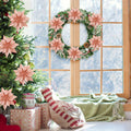 [Like_new] YOSICHY 12 Pcs Artificial Christmas Flowers Deep Champagne with Clips Stems by Deal US