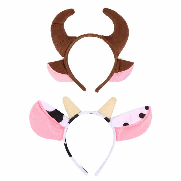 Beaupretty 2pcs Plush Bull Horns Headband Christmas Holiday Costume by Deal US