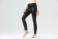 CVVTEE Girls Faux Leather Stretch Leggings Black Fleece-Lined Size 12 by Deal US