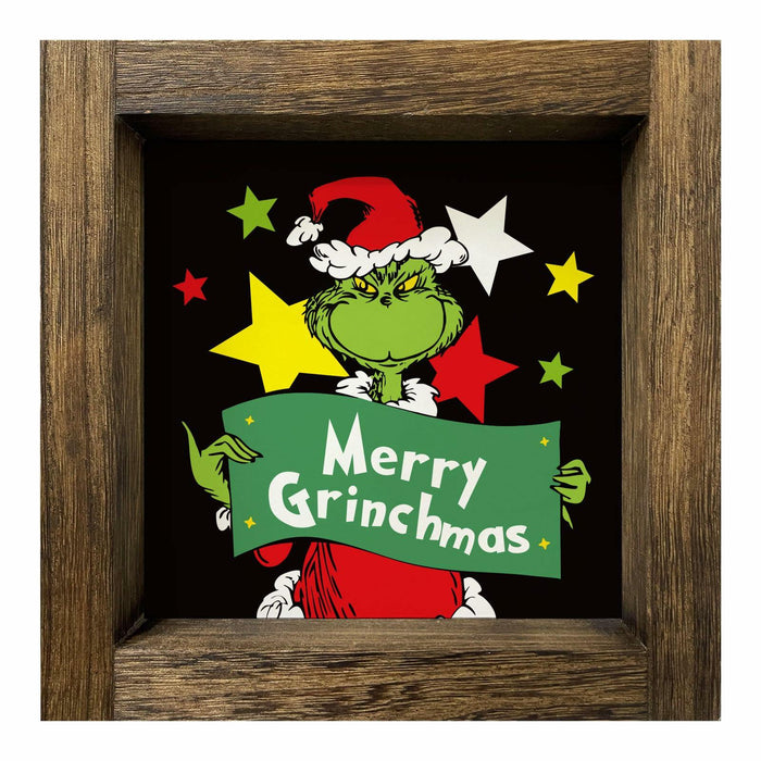 Funny Christmas Wooden Sign Home Bathroom Decor Cute Xmas 7x7 Inch Frame by Deal US