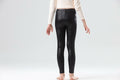 CVVTEE Girls Faux Leather Stretch Leggings Black Fleece-Lined Size 12 by Deal US