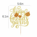 AROKIPPRY Gold Glitter Pumpkin Cake Topper Autumn Fall Maple Leaves Party by Deal US