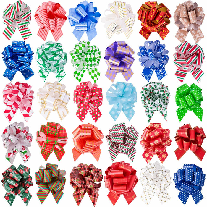 VGOODALL Christmas Pull Bows 5 Inch 30PCS Red Gift Wrap Decor by Deal US