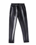 CVVTEE Girls Faux Leather Stretch Leggings Black Fleece-Lined Size 12 by Deal US