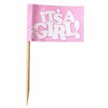 Beistle It's A Girl! Picks 2.5" Pink White 50 Count Party Supply by Deal US