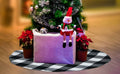 4 Pieces Christmas Tree Skirt Decoration 15" Mini Xmas Tree Skirt Set by Deal US