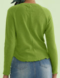CHERFLY Women's Slim Fit Long Sleeve Tunic Top Salted Lime Green Size M by Deal US