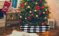 4 Pieces Christmas Tree Skirt Decoration 15" Mini Xmas Tree Skirt Set by Deal US