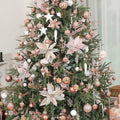 YiYunFloral Christmas Ball Ornaments 36pcs 6 Styles 3 Sizes Rose Gold by Deal US