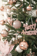 YiYunFloral Christmas Ball Ornaments 36pcs 6 Styles 3 Sizes Rose Gold by Deal US