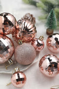 YiYunFloral Christmas Ball Ornaments 36pcs 6 Styles 3 Sizes Rose Gold by Deal US