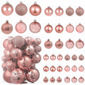 YiYunFloral Christmas Ball Ornaments 36pcs 6 Styles 3 Sizes Rose Gold by Deal US