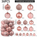 YiYunFloral Christmas Ball Ornaments 36pcs 6 Styles 3 Sizes Rose Gold by Deal US