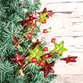 [Like_new] 17" Red Green White Christmas Tree Topper Star Beads Sequin Electroplating by Deal US