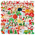 100PCS Christmas Children's Cartoon Santa Claus & Tree Waterproof Stickers by Deal US