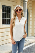 Sleeveless Tank Tops Women V Neck Casual Polo Shirts White Size M by Deal US