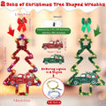Liliful 2 Pcs LED Christmas Tree Lights with Red Green Tinsel Xmas Decor by Deal US