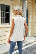 Sleeveless Tank Tops Women V Neck Casual Polo Shirts White Size M by Deal US