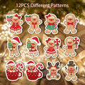 12Pcs Gingerbread Man Christmas Ornaments Tree Decorations with Ropes by Deal US