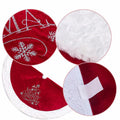 USILAND Christmas Tree Skirt Brown Velvet Snowflakes Embroidery 32in by Deal US