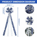 YINGQIWISH Christmas Tree Topper Large Bow Deep Blue White Indoor Outdoor by Deal US