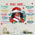 Mfault Christmas Black Girl Inspirational Wall Decals Stickers Xmas Decor by Deal US