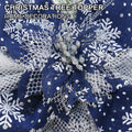 YINGQIWISH Christmas Tree Topper Large Bow Deep Blue White Indoor Outdoor by Deal US