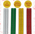 Gift Boutique 100 Pack Mini Christmas Hot Glue Gun Sticks 4 Colors 0.27"x4" by Deal US