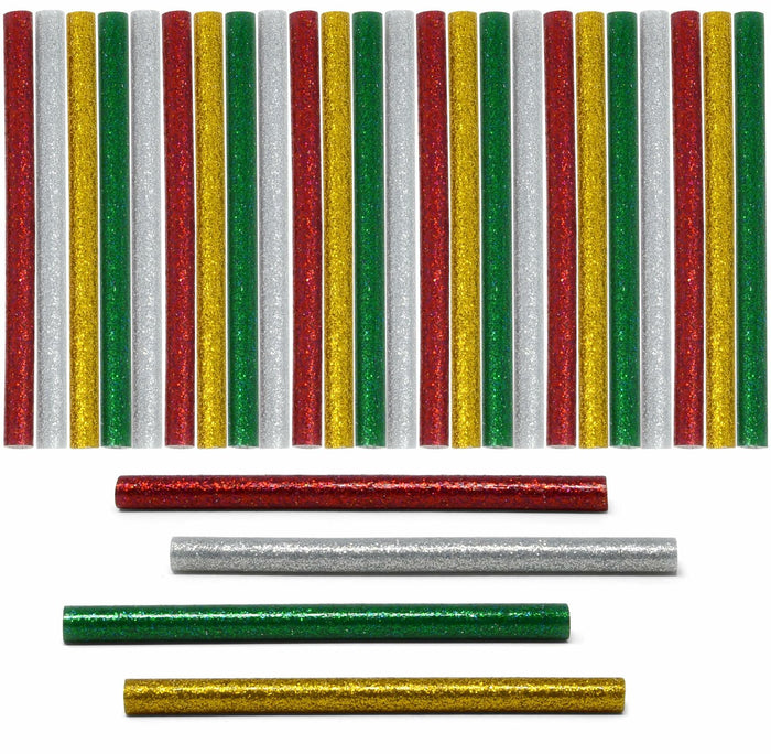 Gift Boutique 100 Pack Mini Christmas Hot Glue Gun Sticks 4 Colors 0.27"x4" by Deal US